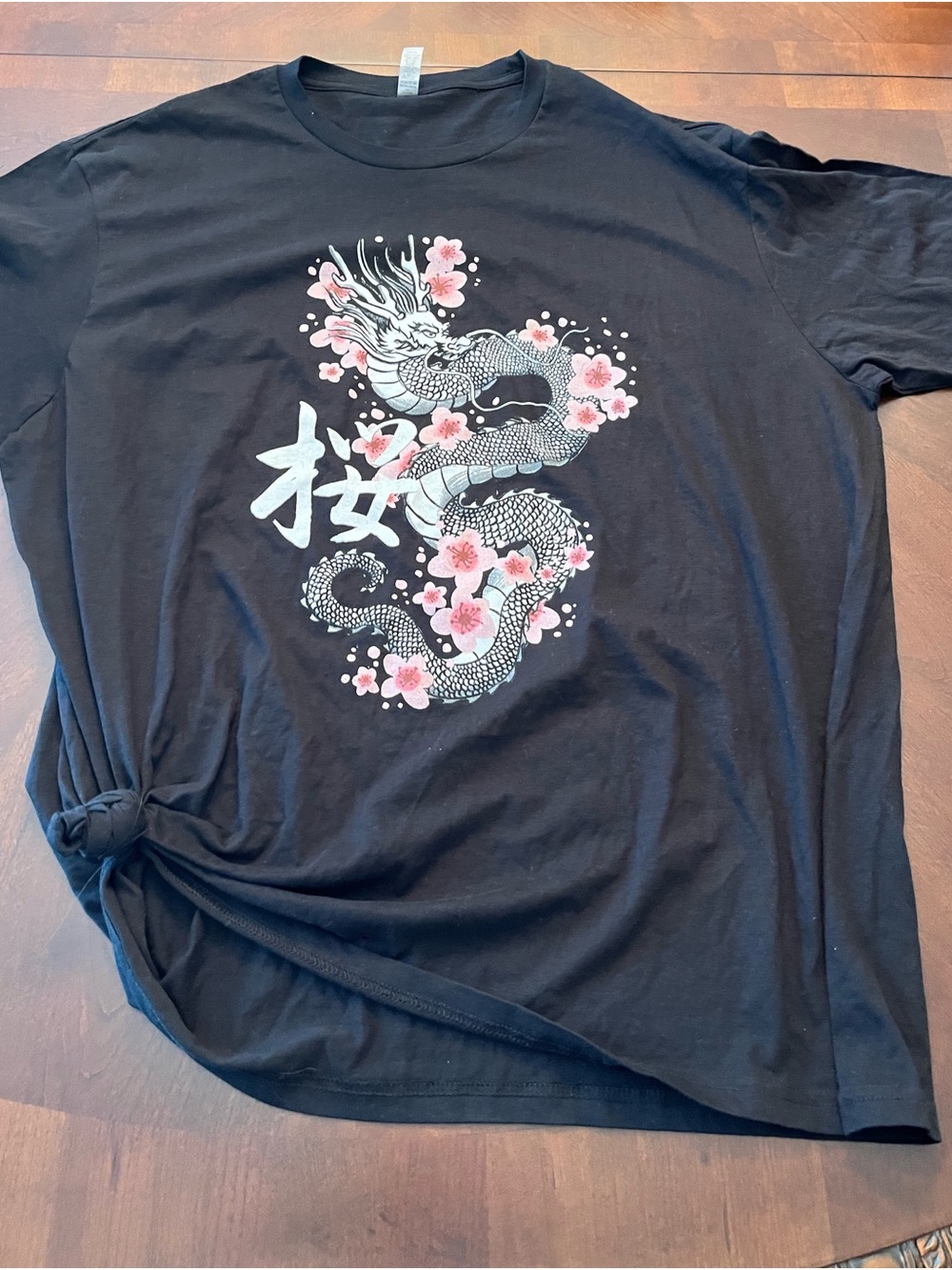 Women’s Black Sakura Dragon Graphic Tee
